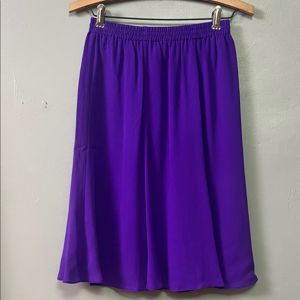 Vintage Diane Von Furstenberg Vibrant Purple Silk Midi Skirt